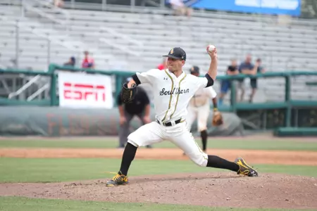 The Southern Miss Baseball team crushed South Alabama 14-2 in the opening round of the Tallahassee regional. Kirk McCarty (8)