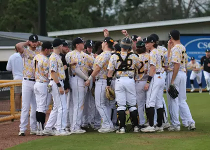 Baseball vs Holy Cross game 2 of the double header.350 win for Coach Berry at USM.