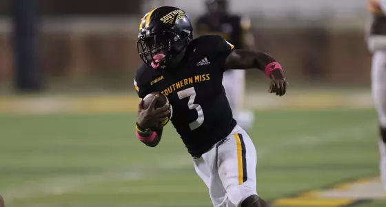 Southern Miss Golden Eagles running back Frank Gore Jr. (3) runs against the UTEP Miners. Saturday, Oct. 9, 2021 (Photo by Joe Harper/BigGold Photography)