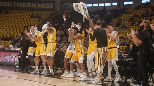 Men's Basketball action in a game between the Southern Miss Golden Eagles and the Mobile Rams. November 27, 2022 (Joe Harper/bgnphoto.com)