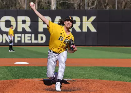Southern Miss. pitcher Hunter Riggins (30) throws a pitch in a game against North Alabama. Friday, Feb 18, 2022 (Photo by Joe Harper/BigGold Photography)