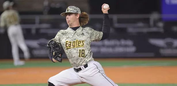 Southern Miss. pitcher Dalton Rogers (18) throws a pitch in a game against South Alabama . Tuesday March 08, 2022 (Photo by Joe Harper/BigGold Photography)