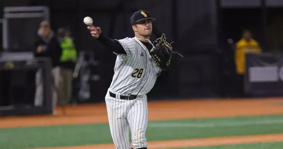 Southern Miss. pitcher Tanner Hall (28) throws the runner out at first base in a game against Tulane . Wednesday March 09, 2022 (Photo by Joe Harper/BigGold Photography)