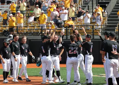 More Celebration after the game winning grand slam in a game against the Rice Owls . Saturday April 24, 2022 (Photo by Joe Harper/BigGold Photography)