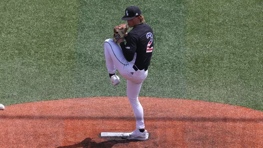 Southern Miss. pitcher Hurston Waldrep (2) throws a pitch in a game between the Southern Miss Golden Eagles and the UTSA Roadrunners. Sunday May 14, 2022  (Photo by Joe Harper/BigGold Photography)