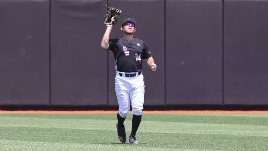 Southern Miss. outfielder Gabriel Montenegro (14) makes a catch in center field in a game between the Southern Miss Golden Eagles and the UTSA Roadrunners. Sunday May 14, 2022 (Photo by Joe Harper/BigGold Photography)