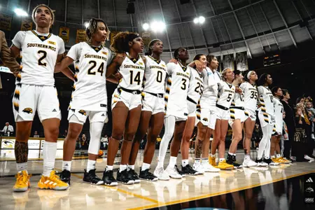 Lady Eagles Sing Alma Mater After Game