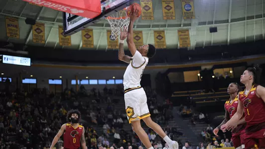Southern Miss Golden Eagles guard Austin Crowley (1) with a lay up in a game between the Southern Miss Golden Eagles and the Louisiana Monroe Warhawks . February 10, 2023 (Joe Harper/bgnphoto.com)