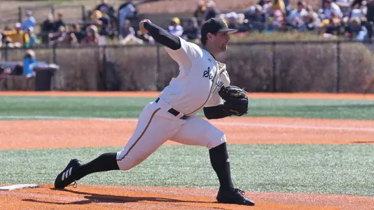 Southern Miss. pitcher Niko Mazza (23) throws a pitch in a game between the Southern Miss Golden Eagles and the Liberty Flames. February 19, 2023 (Joe Harper/bgnphoto.com)