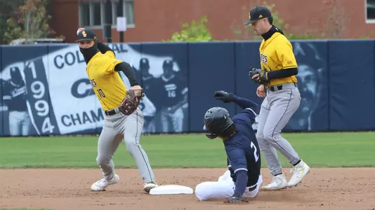 Southern Miss. infielder Dustin Dickerson (10) starts the double play in a game between the Southern Miss Golden Eagles and Old Dominion. April 8, 2023 (Joe Harper/bgnphoto.com)