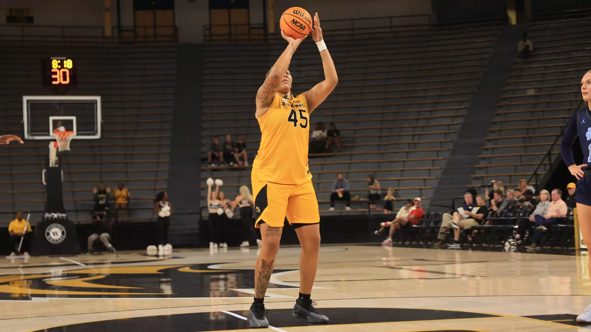 Women's basketball action in a NCAA basketball game between the Southern Miss Golden Eagles and Mississippi College Choctaws. October 30, 2024. (Joe Harper/bgnphoto.com)
