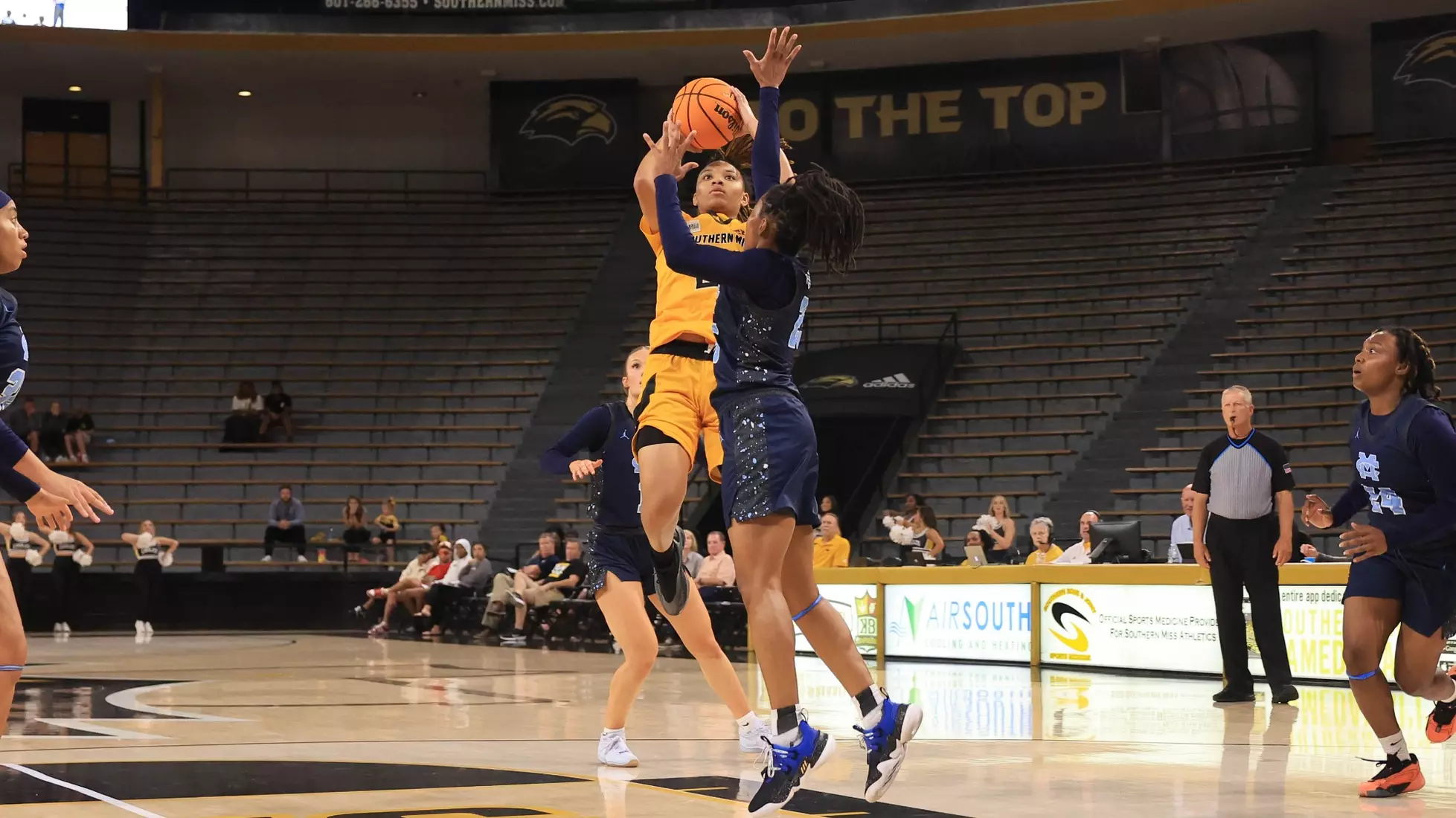 Women's basketball action in a NCAA basketball game between the Southern Miss Golden Eagles and Mississippi College Choctaws. October 30, 2024. (Joe Harper/bgnphoto.com)