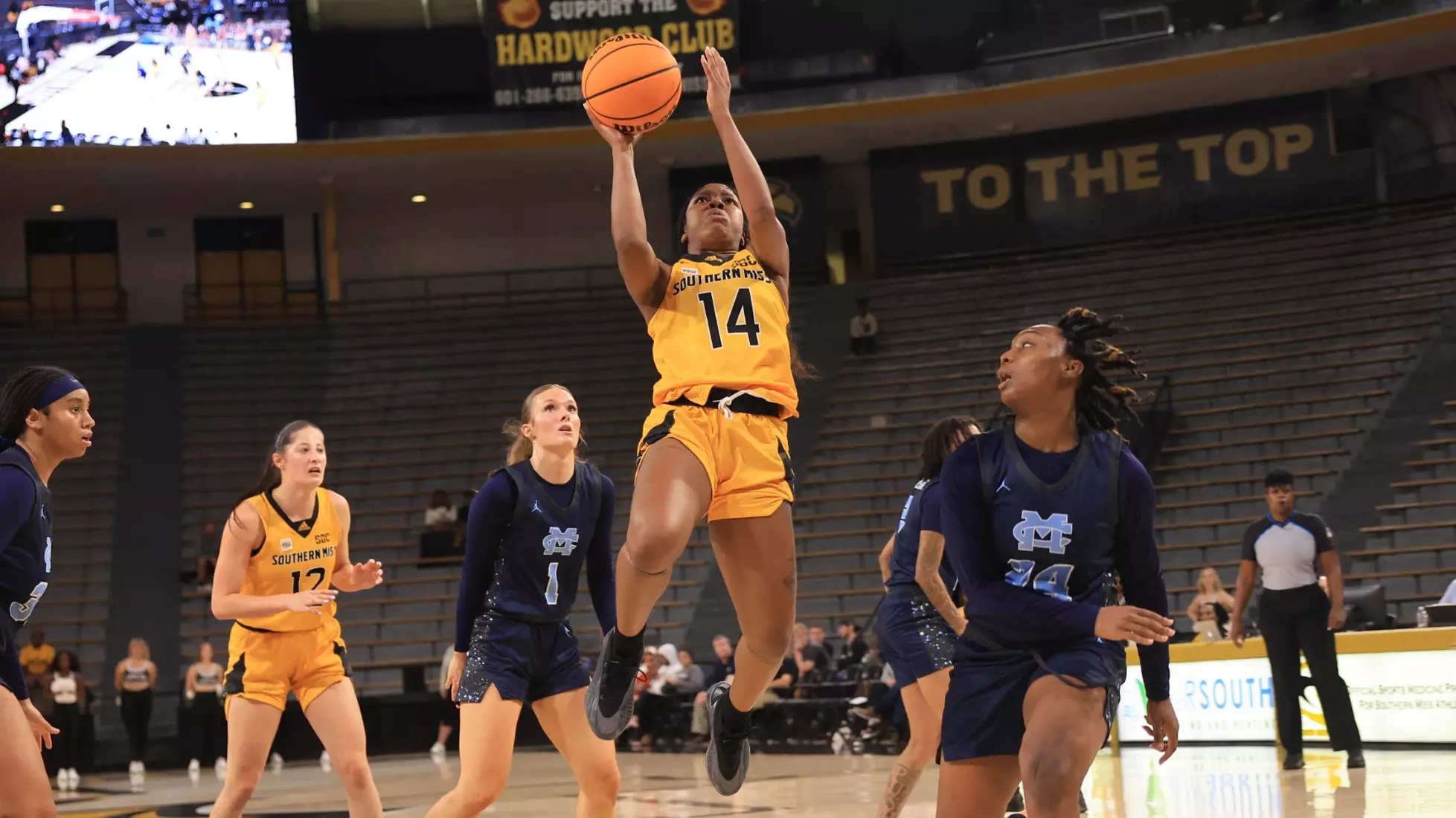 Women's basketball action in a NCAA basketball game between the Southern Miss Golden Eagles and Mississippi College Choctaws. October 30, 2024. (Joe Harper/bgnphoto.com)