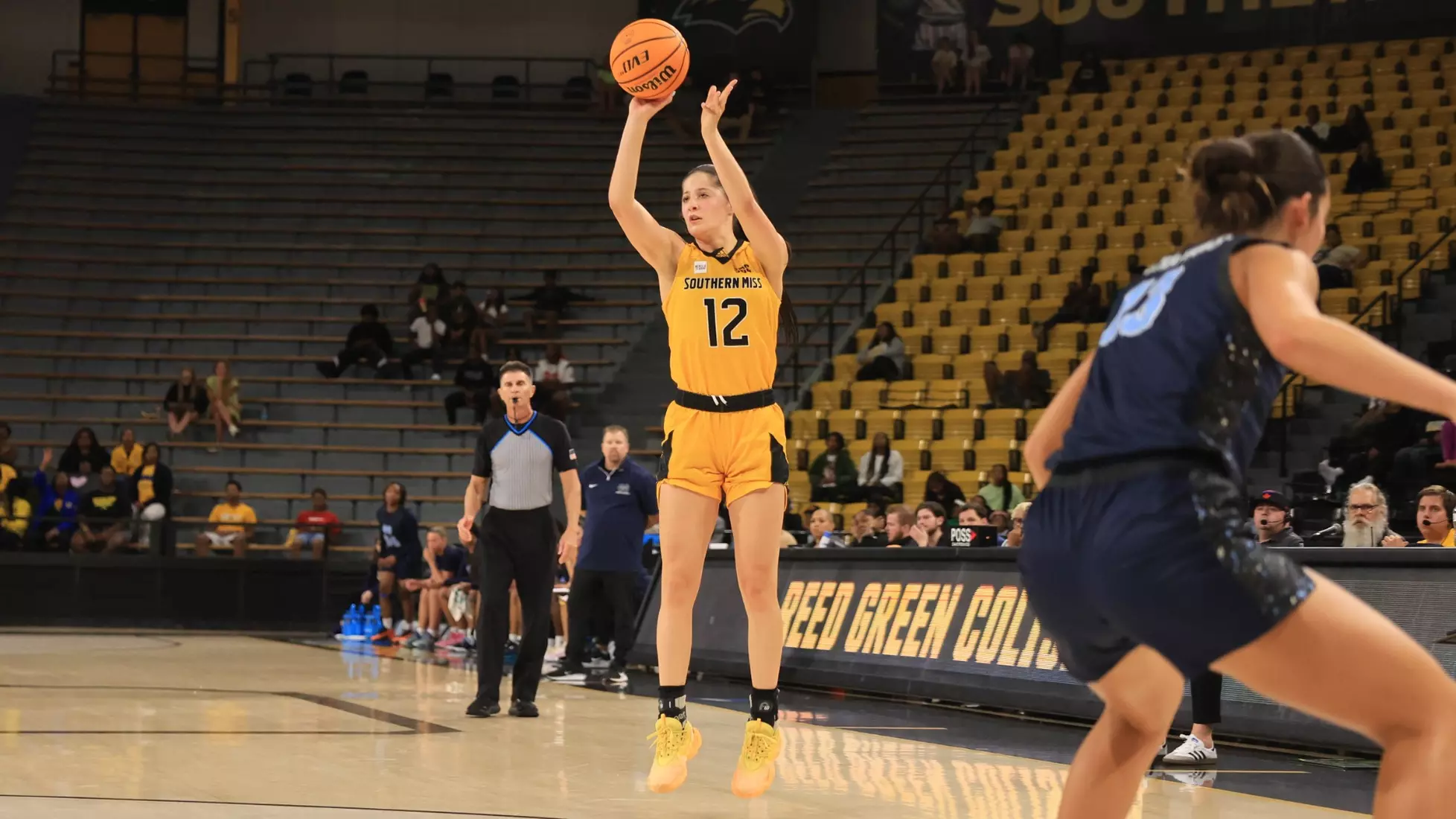 Women's basketball action in a NCAA basketball game between the Southern Miss Golden Eagles and Mississippi College Choctaws. October 30, 2024. (Joe Harper/bgnphoto.com)