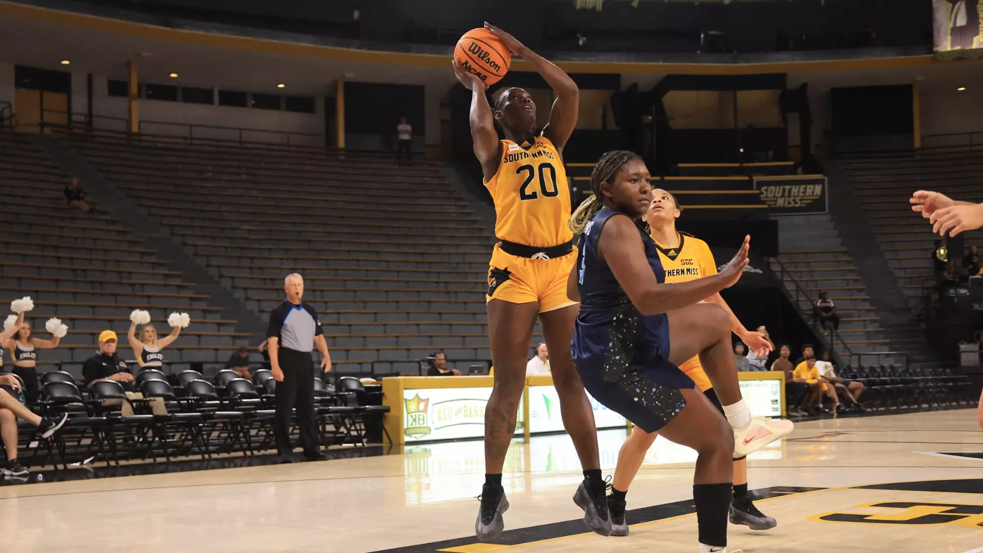 Women's basketball action in a NCAA basketball game between the Southern Miss Golden Eagles and Mississippi College Choctaws. October 30, 2024. (Joe Harper/bgnphoto.com)