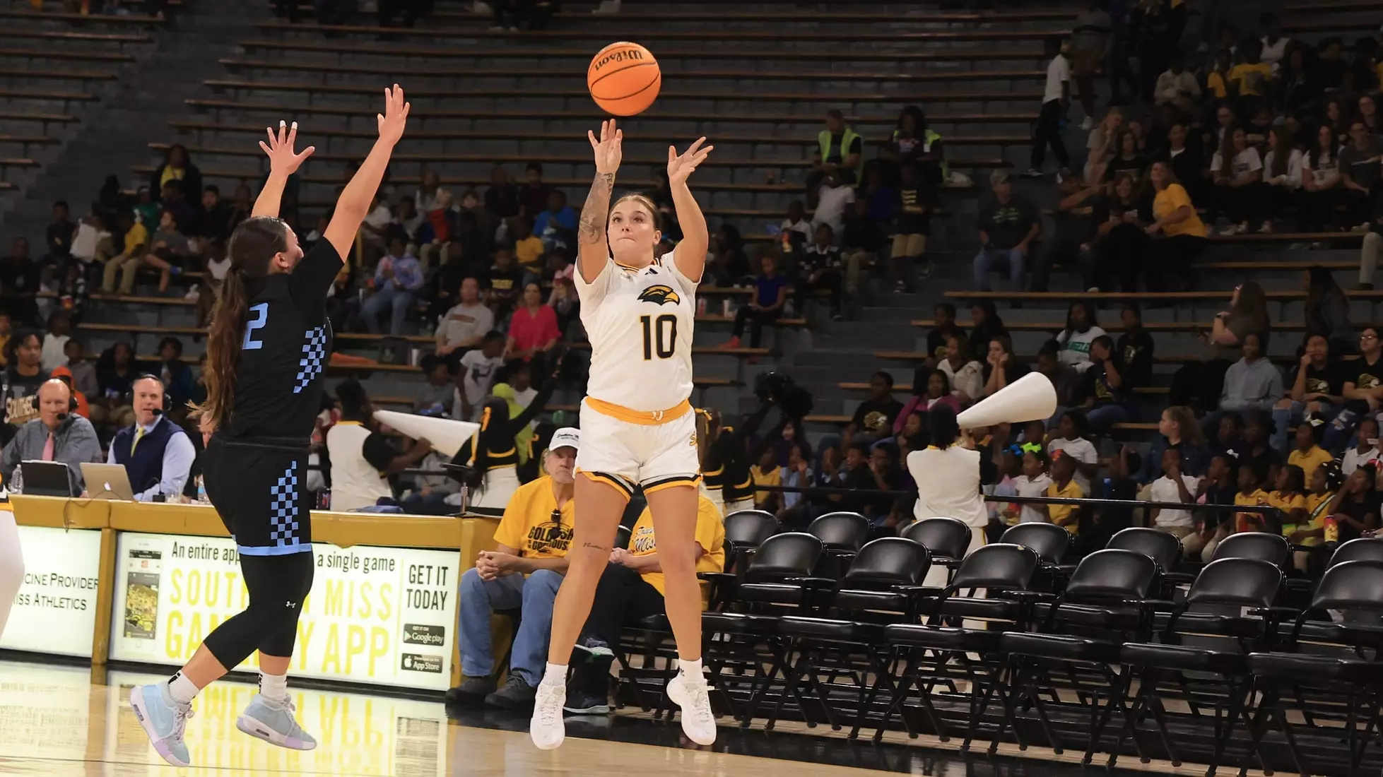 Women’s Basketball action In a game between the Southern MissGolden Eagles and the Mississippi College in a NCAA Football game. November 8, 2024 (Joe Harper/bgnphoto.com)