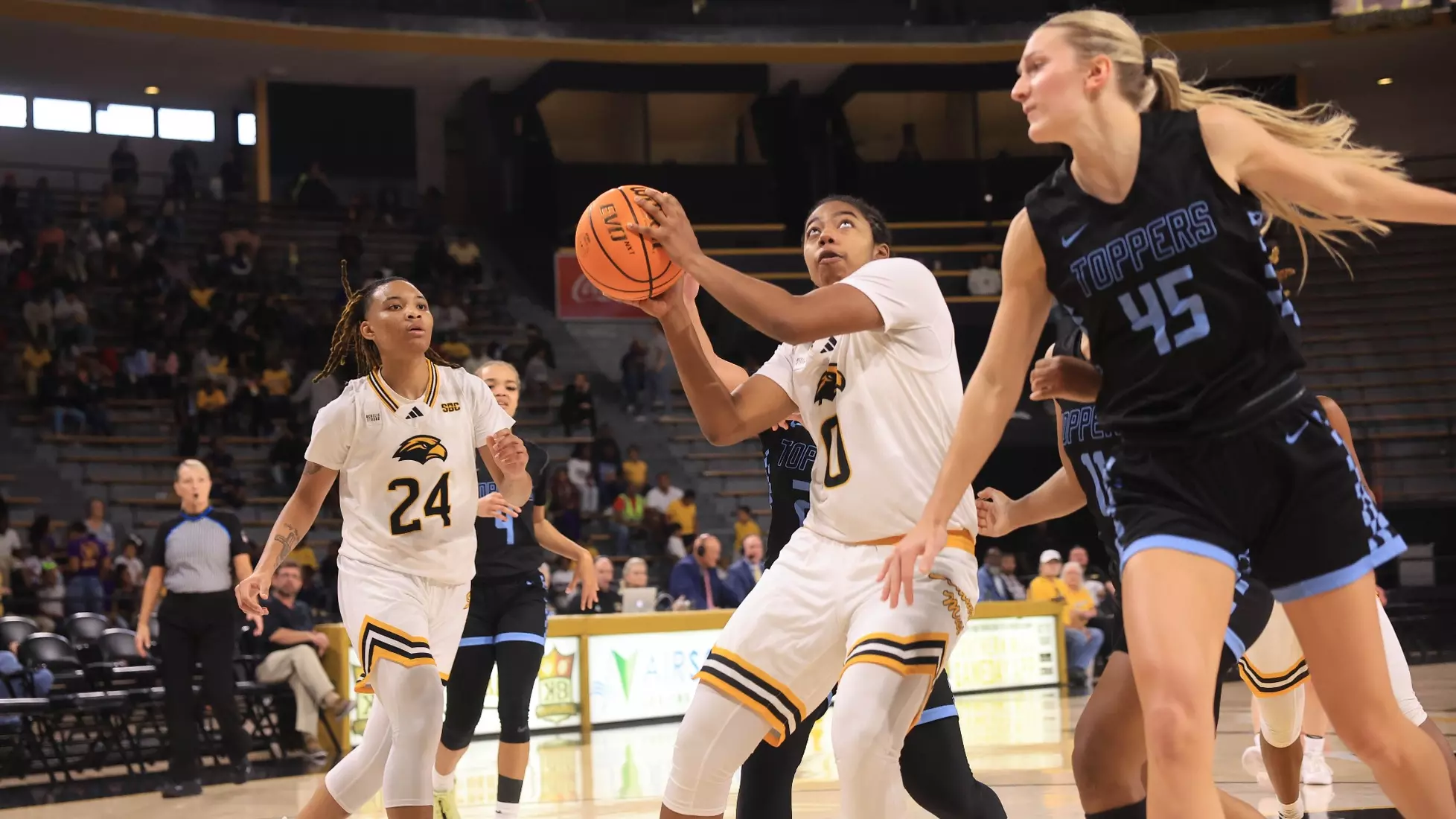 Women’s Basketball action In a game between the Southern MissGolden Eagles and the Mississippi College in a NCAA Football game. November 8, 2024 (Joe Harper/bgnphoto.com)
