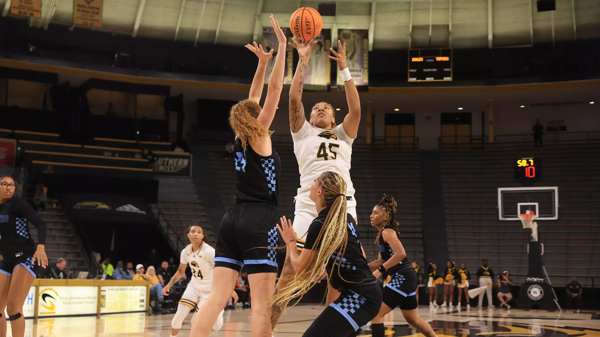 Women’s Basketball action In a game between the Southern MissGolden Eagles and the Mississippi College in a NCAA Football game. November 8, 2024 (Joe Harper/bgnphoto.com)