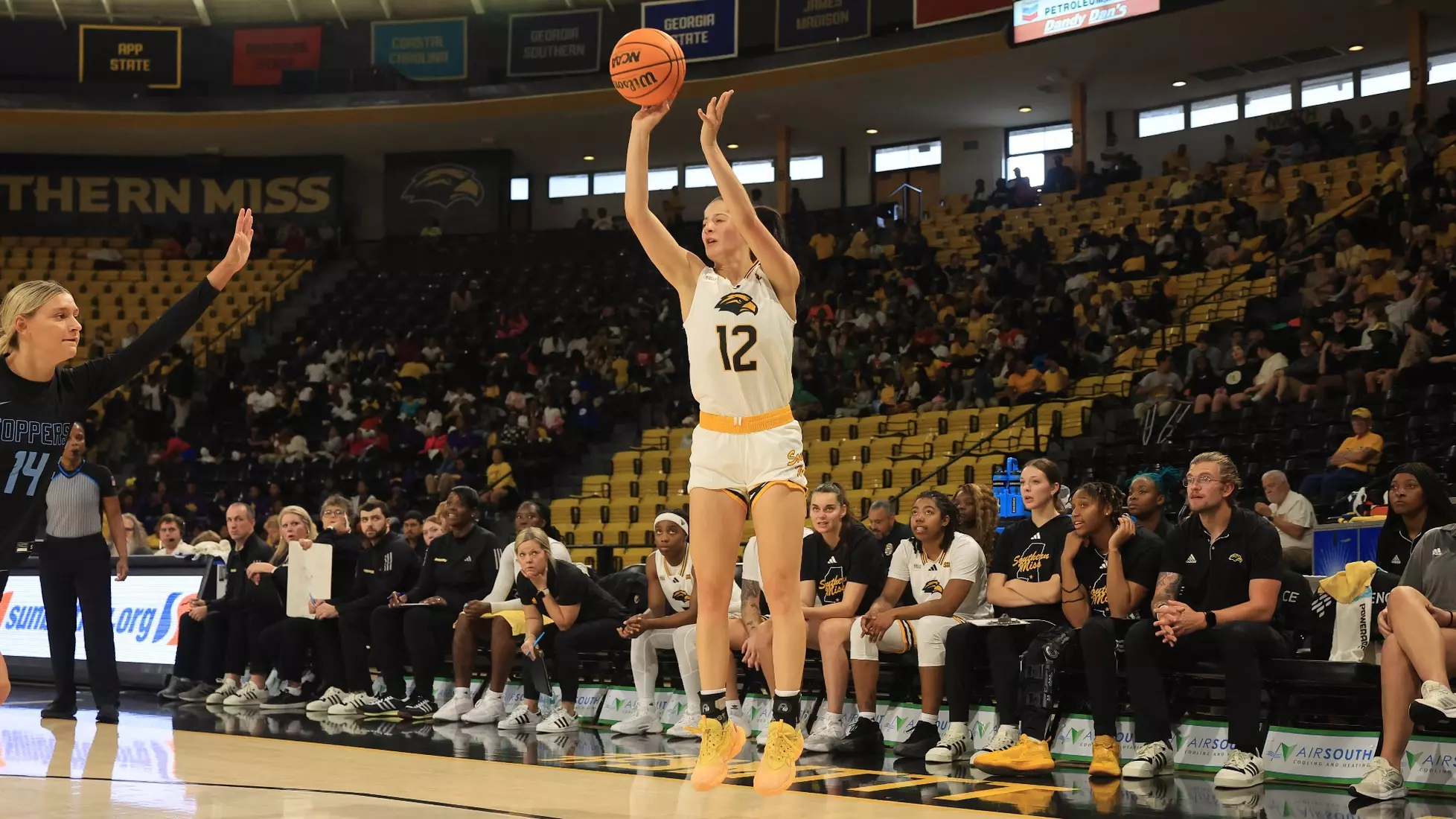 Women’s Basketball action In a game between the Southern MissGolden Eagles and the Mississippi College in a NCAA Football game. November 8, 2024 (Joe Harper/bgnphoto.com)