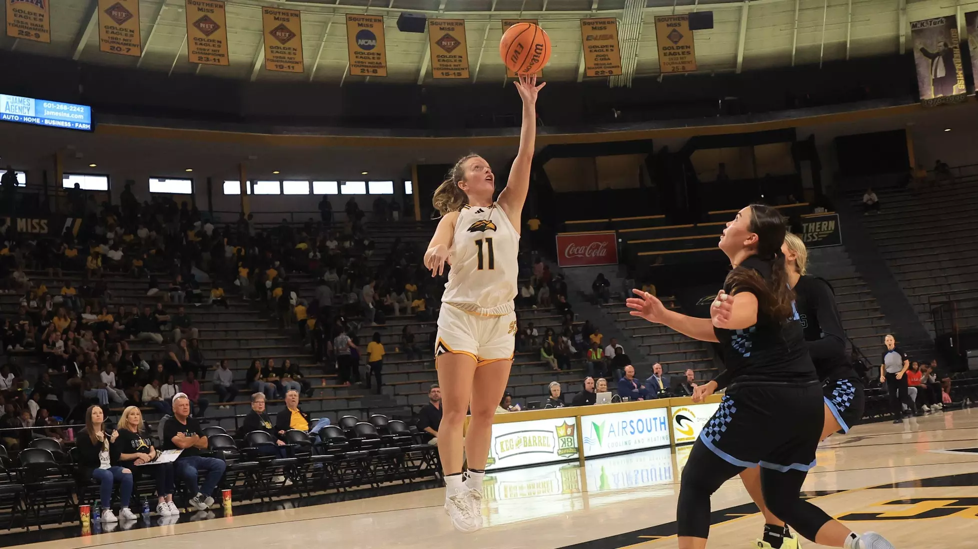 Women’s Basketball action In a game between the Southern MissGolden Eagles and the Mississippi College in a NCAA Football game. November 8, 2024 (Joe Harper/bgnphoto.com)