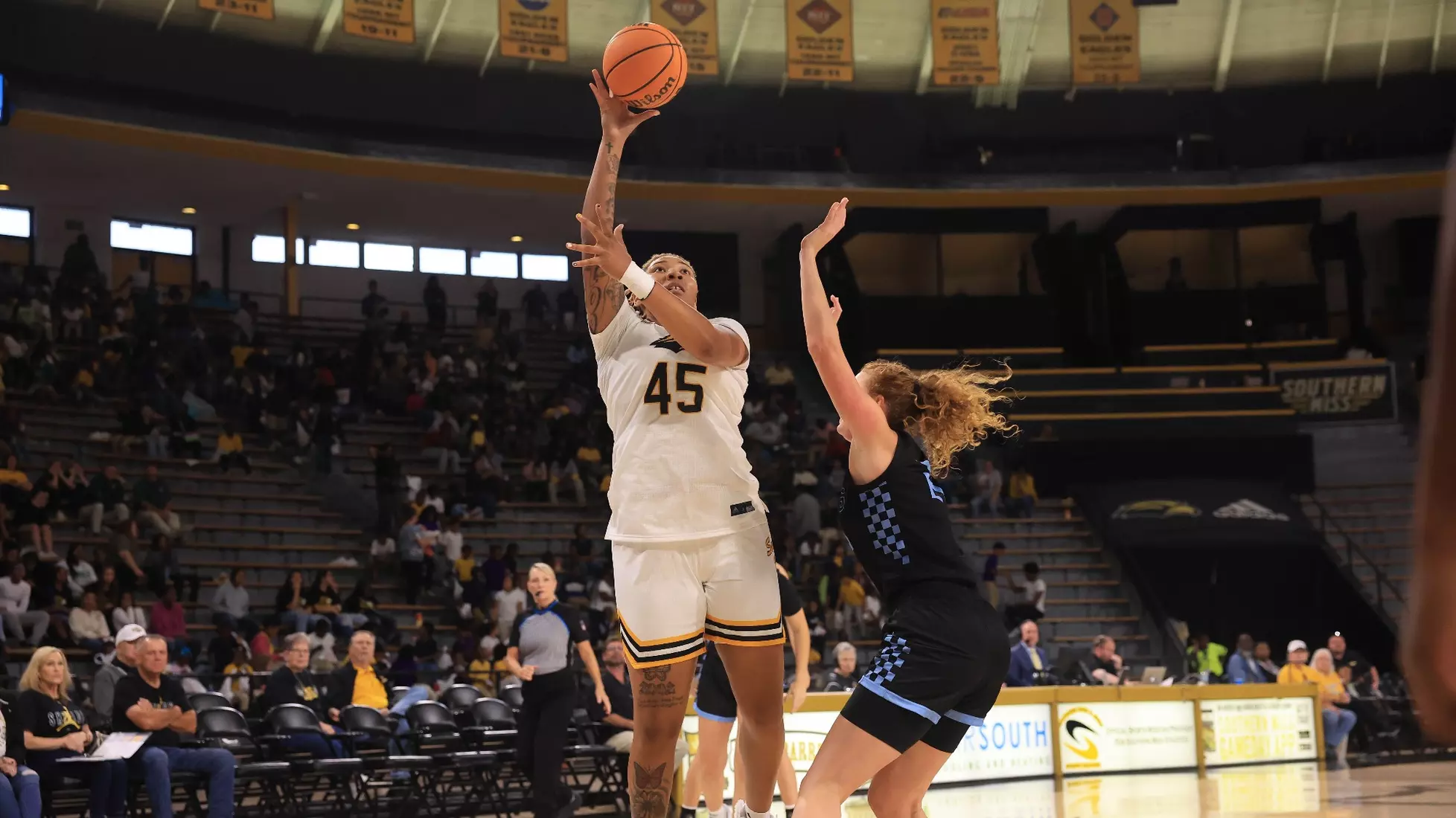 Women’s Basketball action In a game between the Southern MissGolden Eagles and the Mississippi College in a NCAA Football game. November 8, 2024 (Joe Harper/bgnphoto.com)