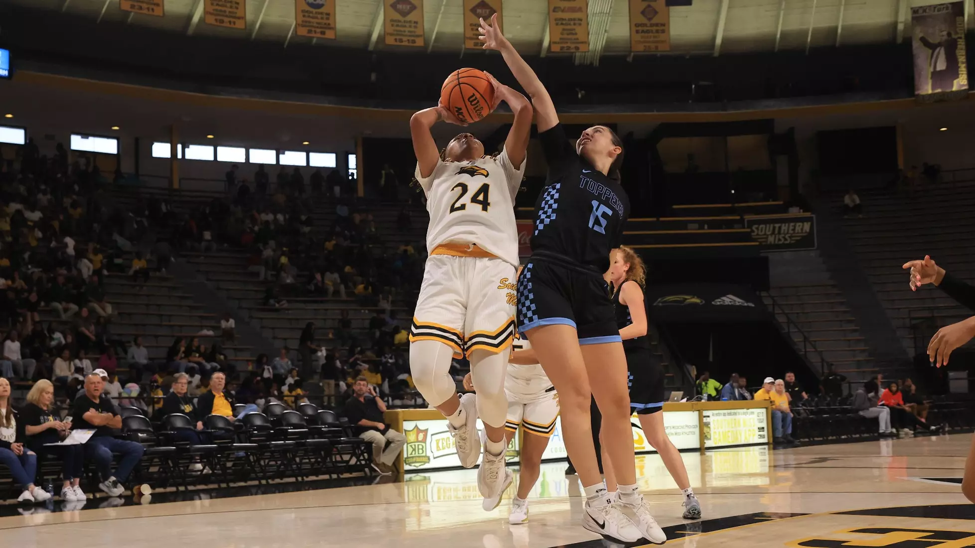 Women’s Basketball action In a game between the Southern MissGolden Eagles and the Mississippi College in a NCAA Football game. November 8, 2024 (Joe Harper/bgnphoto.com)