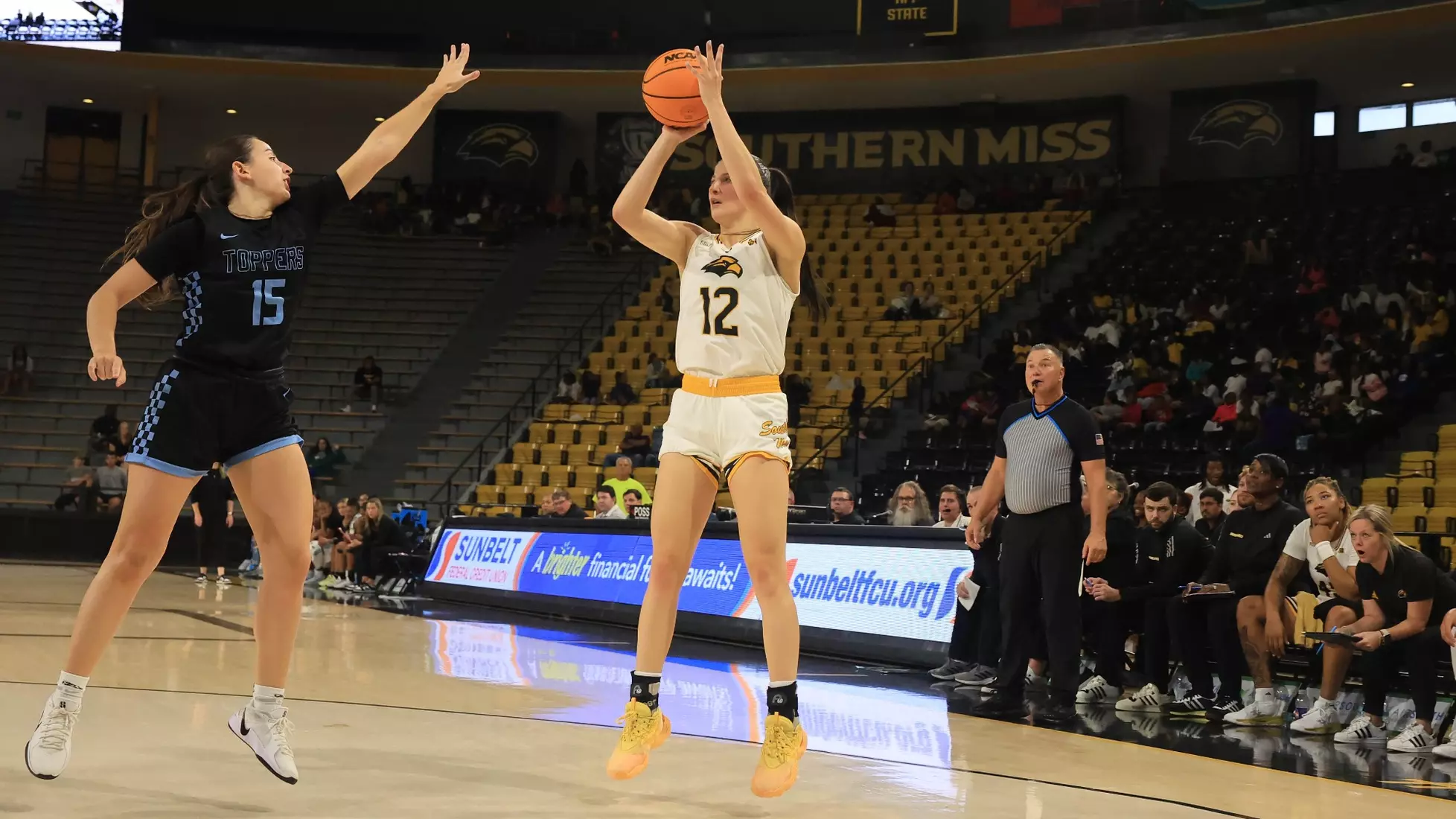 Women’s Basketball action In a game between the Southern MissGolden Eagles and the Mississippi College in a NCAA Football game. November 8, 2024 (Joe Harper/bgnphoto.com)