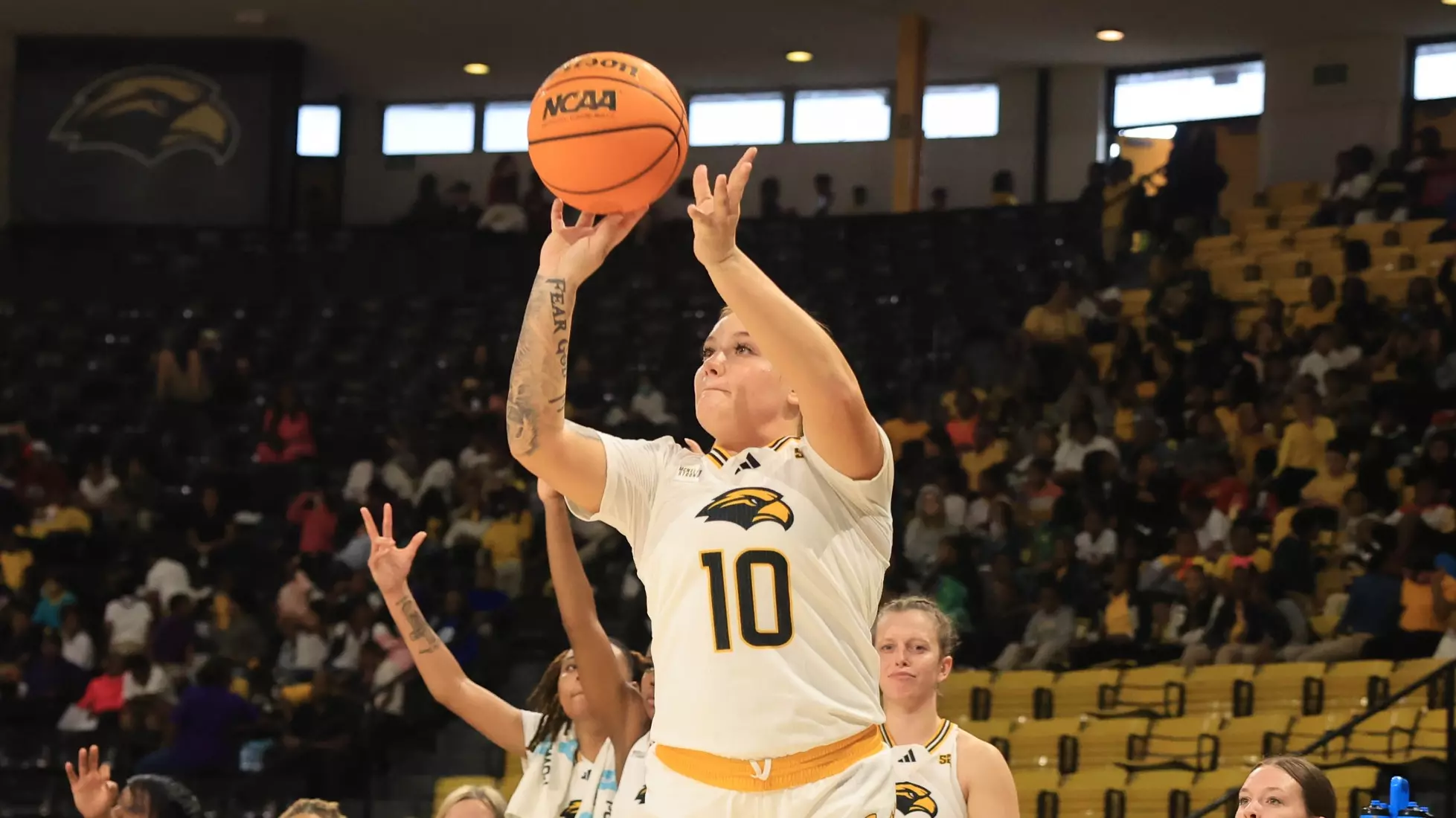 Women’s Basketball action In a game between the Southern MissGolden Eagles and the Mississippi College in a NCAA Football game. November 8, 2024 (Joe Harper/bgnphoto.com)