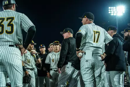Christian Ostrander addressed the team after his first win as Golden Eagle head coach