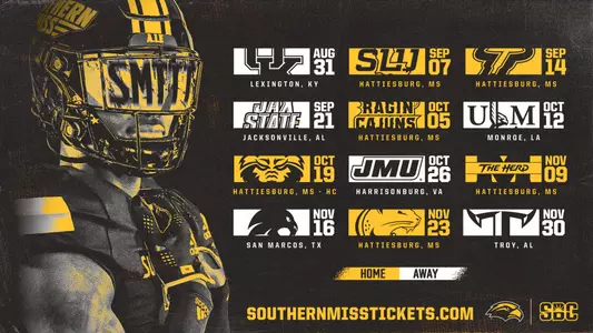 2024 Southern Miss Football Schedule Dates Graphic