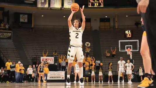 Southern Miss Lady Eagles guard Domonique Davis (2) shoot a free throw to ice the game in overtime in a game between the Southern Miss Golden Eagles and the Murry State Racers in a NCAA WNIT women's Basketball game. March 23 , 2024. (Joe Harper/bgnphoto.com)
