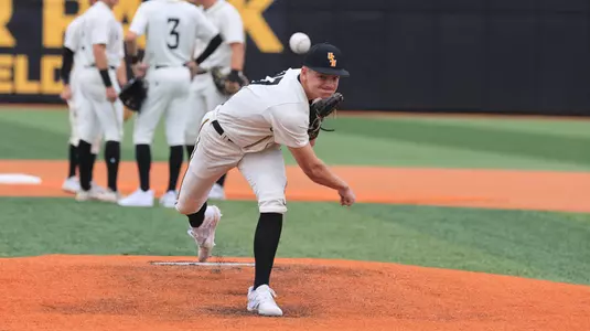 Southern Miss. pitcher McCarty English (47) throws a pitch during warm up after coming into the game in a game between the Southern Miss Golden Eagles and the Indiana State Sycamores in a NCAA Baseball game. March 3 , 2024. (Joe Harper/bgnphoto.com)