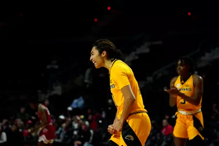 Domonique Davis celebrates at Louisiana