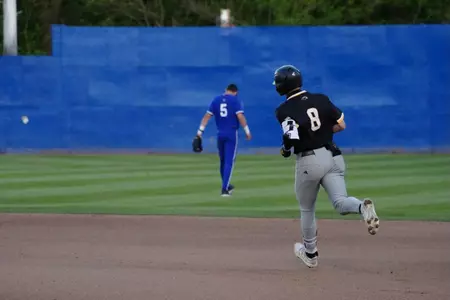 Nick Monistere rounds second base after a home run against Georgia State