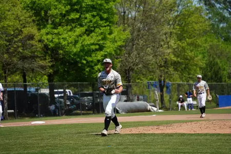Kros Sivley celebrates coming off the mound against Georgia State