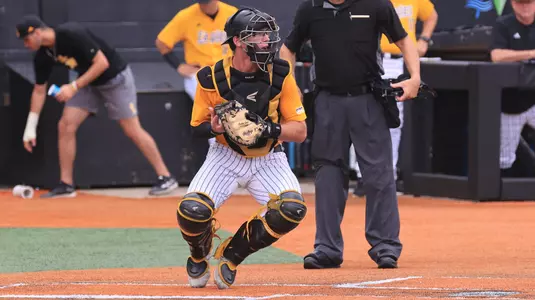 Southern Miss. catcher Tucker Stockman (36) throws the ball to second base in a NCAA Baseball game between the Southern Miss Golden Eagles and the Louisiana Monroe Warhawks. April 20,024. (Joe Harper/bgnphoto.com)