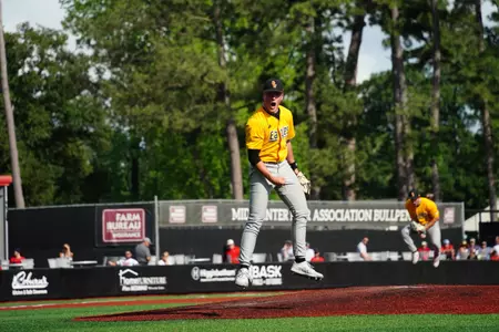 Colby Allen strikeouts out a Louisiana batter