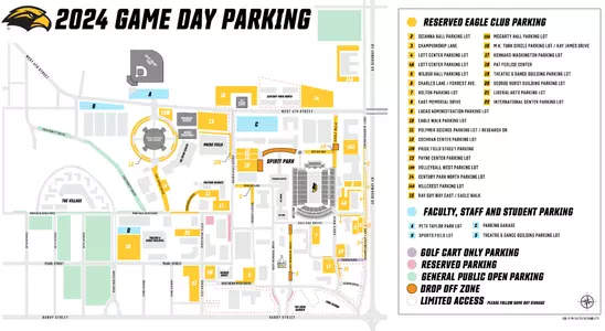 2024 Gameday Football Parking Map