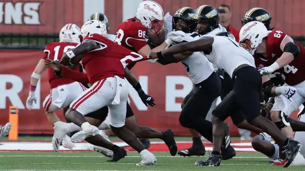 Southern Miss defense brings down Louisiana-Lafayette Ragin Cajuns quarterback Lunch Winfield (2) In a game between Southern Miss and Louisiana and in the NCAA Football game. October 18, 2025 (Joe Harper/bgnphoto.com)
