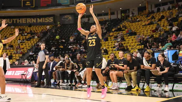 Women’s Basketball Action in a game between Southern Miss Golden Eagles and Southeastern Louisiana and in the NCAA Women’s Basketball game. November 18, 2025 (Joe Harper/bgnphoto.com)