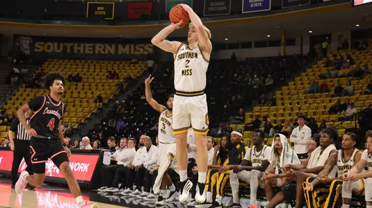 Men’s Basketball Action in a game between Southern Miss Golden Eagles and William Carey and in the NCAA Men’s Basketball game. November 18, 2025 (Joe Harper/bgnphoto.com)