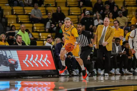 Neftali Alvarez dribbled the ball up the court against Georgia Southern