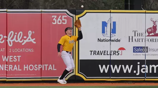 Southern Miss. infielder Davis Gillespie (11) makes a catch in left field in the second game of a double header between the Southern Miss Golden Eagles and Louisiana Tech in a NCAA basketball game. February 22,,2025 (Joe Harper/bgnphoto.com)