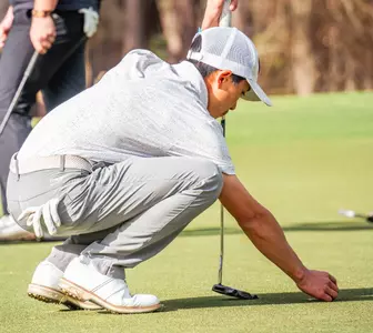 Men's golf action shot