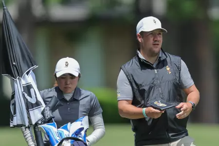 Momoka Ando and Colton Cowan at Sun Belt Tournament on Day 2