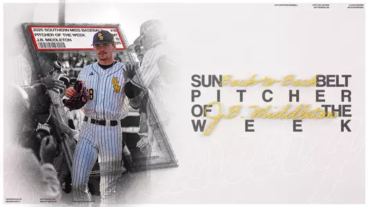 JB Middleton Sun Belt Pitcher of the Week Graphic (4/29/25)