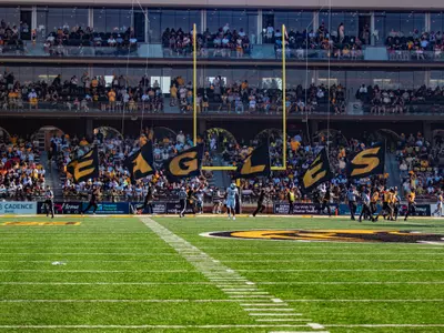 Cheerleaders Spell E-A-G-L-E-S (Jackson State game)