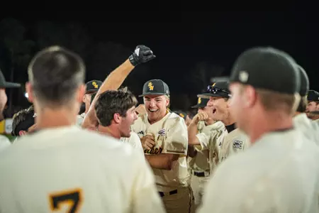 Southern Miss Golden Eagles celebrate Walk-Off Victory against Ole Miss