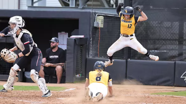 Softball Action in a game between Southern Miss and Louisiana in a NCAA Softball game. March 15, 2026 (Joe Harper/bgnphoto.com)