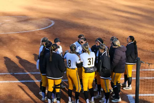 In between innings huddle